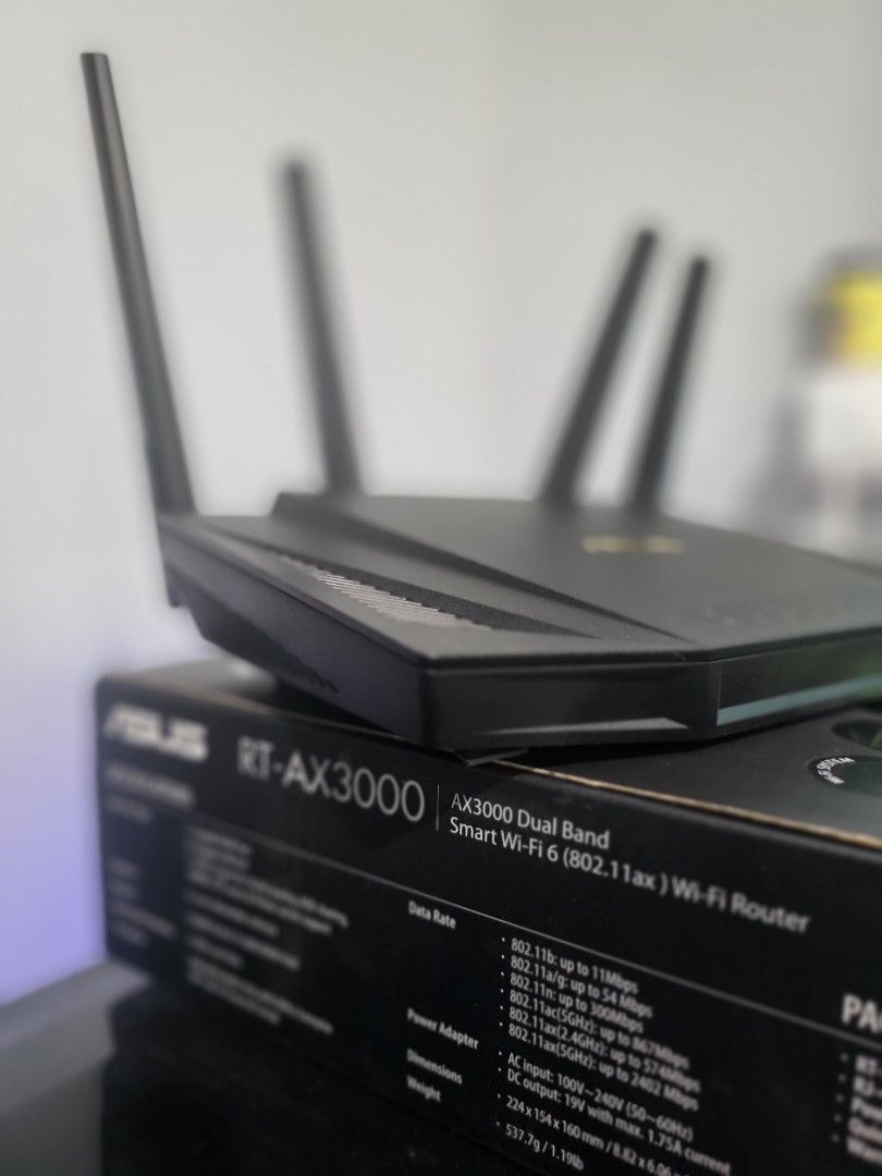 Asus Router Ax3000 with box, Computers & Tech, Parts & Accessories ...