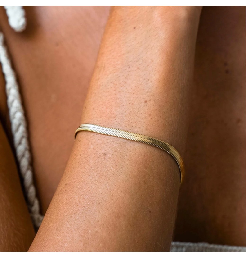 Gold cheap herringbone bracelet