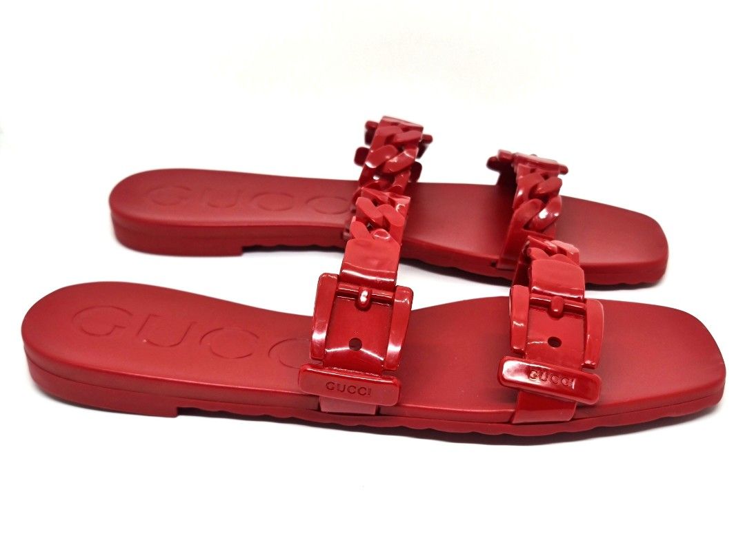 Authentic Gucci Rubber Slides Sandals Size 6