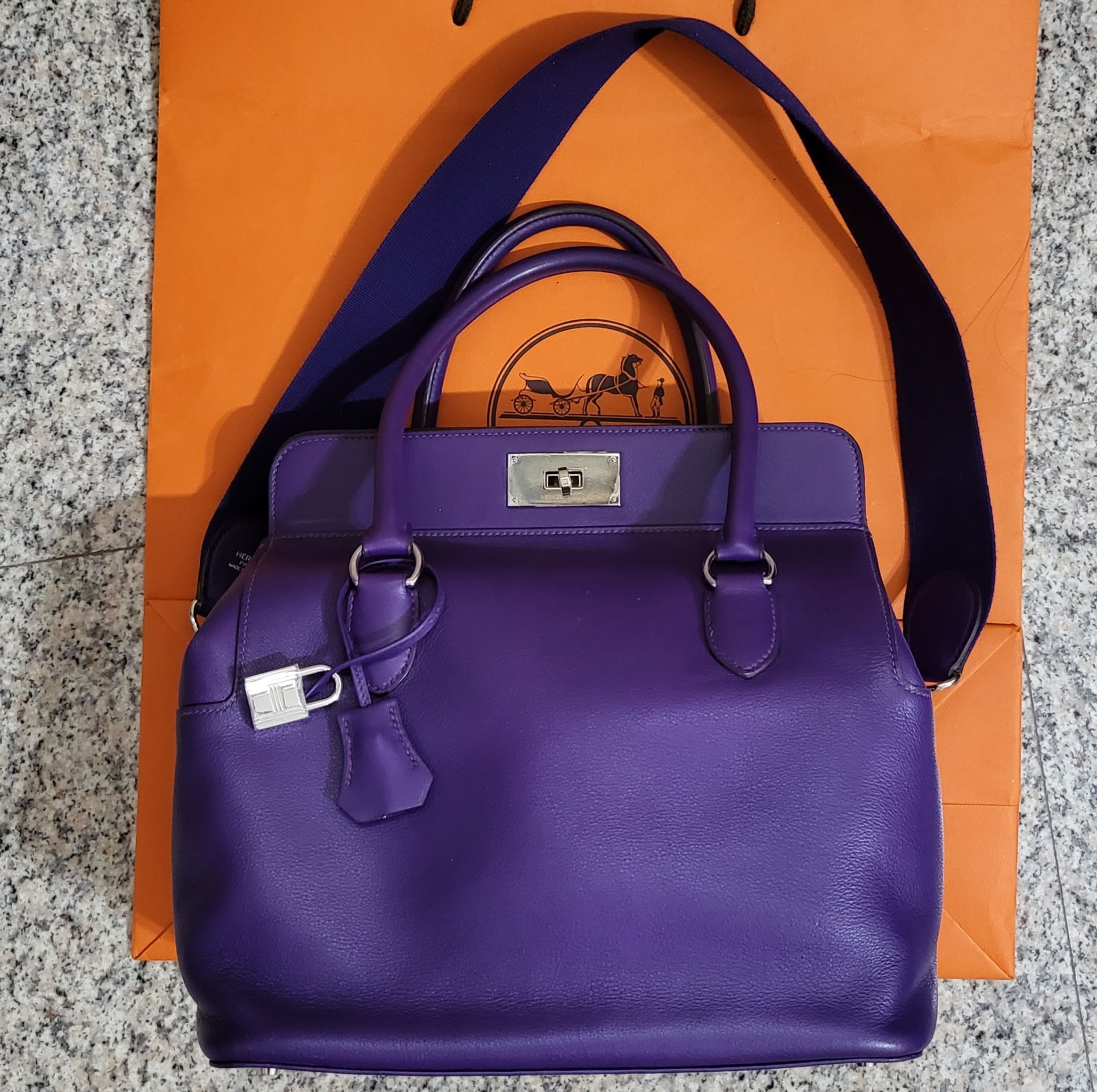 Authentic Hermes Toolbox 26cm Iris Swift Leather Luxury Bags