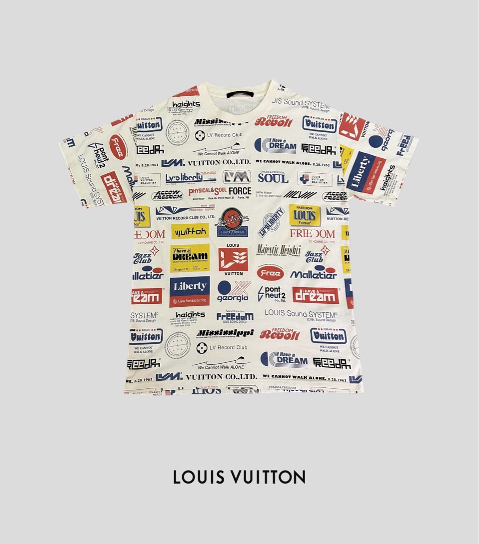 Louis Vuitton, Shirts, Louis Vuitton Shirt Mens M White Unique Allover  Spellout Logos Liberty Read