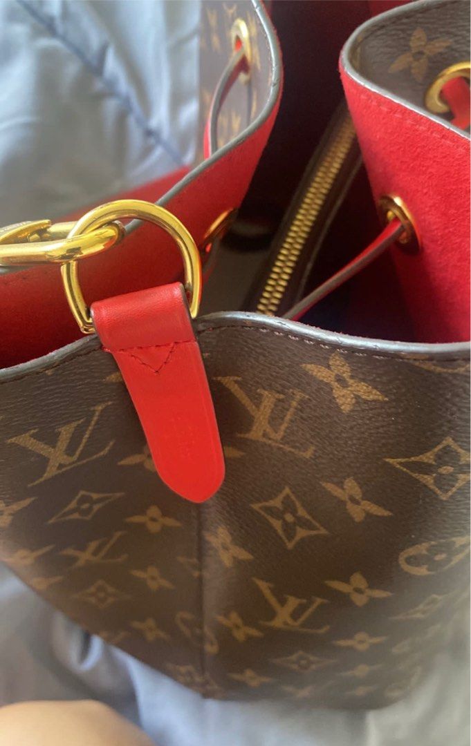 Louis Vuitton Neonoe Bucket Bag MM Monogram Canvas Red – Coco