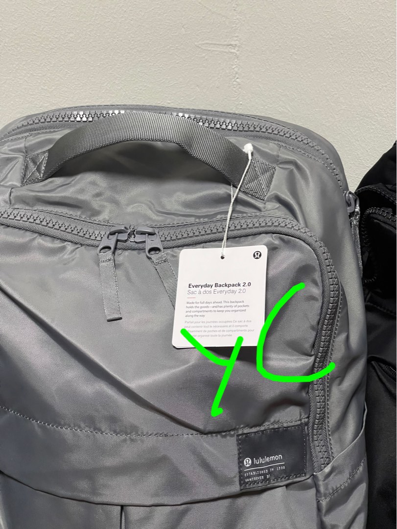lululemon everyday backpack 2.0 grey Every day 23L (001) Interior Zippered And Mesh Slip Pockets Everyday Backpack 2.0 23L |