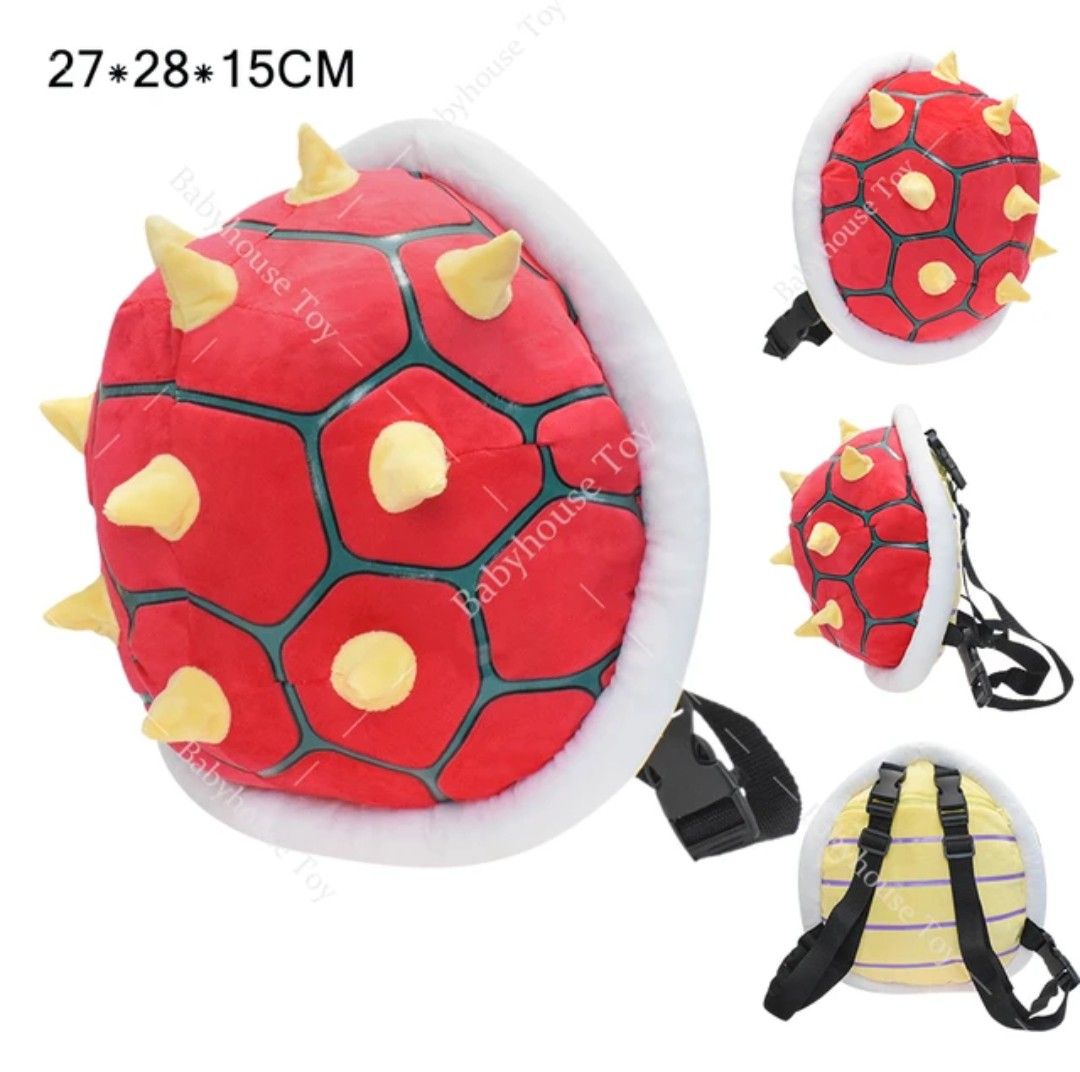 Backpack Super Mario Bros Tortoise Shell Bag for children kids Hobbies Toys Toys Games on Carousell