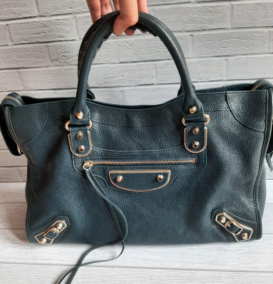 Balenciaga City regular 38 cm dark blue edge ghw Barang Mewah Tas Dompet di Carousell