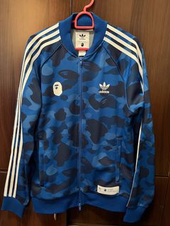 Bape x adidas jacket blue online