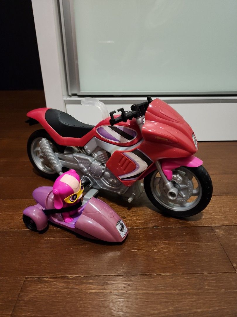 Barbie spy squad motorcycle with side car and spy dog
