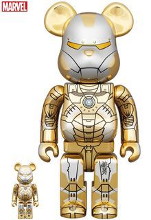 Bearbrick 400% Iron Man Sorayama Marvel Medicom Toy