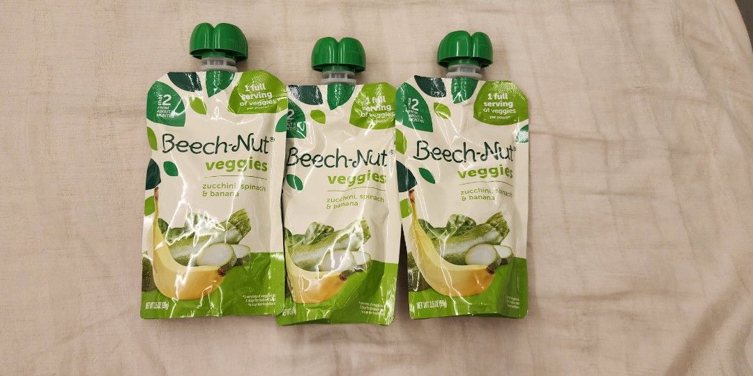 Beech Nut veggie & fruit puree pouches stage 2 carrot pear zucchini