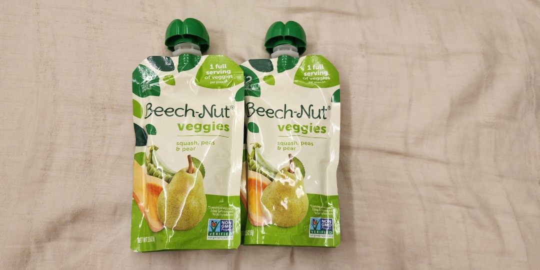 Beech Nut veggie & fruit puree pouches stage 2 carrot pear zucchini