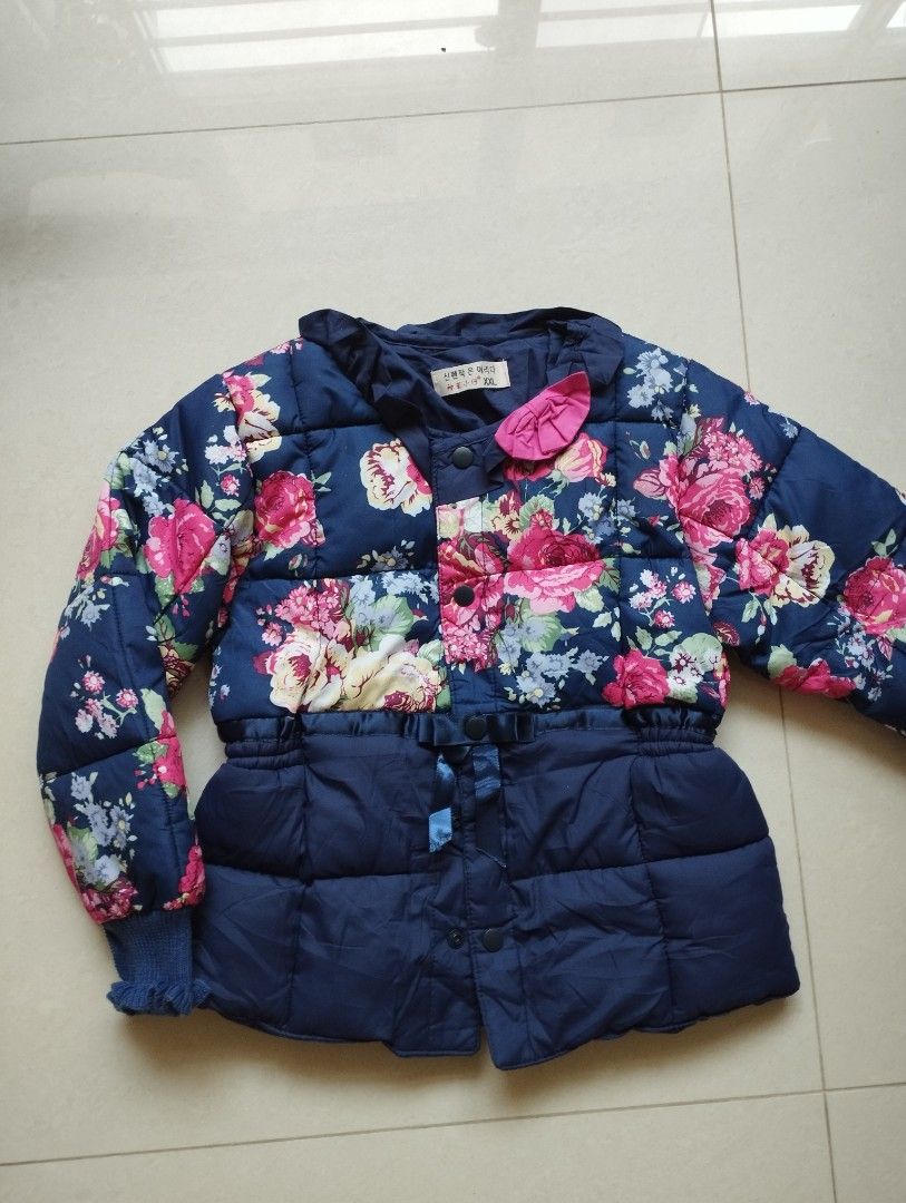 Girls floral winter coat best sale