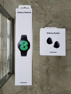 Brand New Original Samsung Galaxy Watch 4 40mm Black, Galaxy Buds 2 Onyx (50% off)