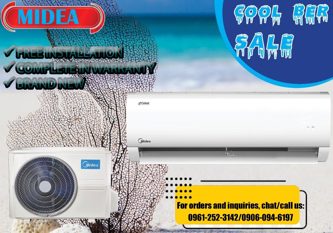 BRANDNEW WITH WARRANTY AIRCON MIDEA CELEST INVERTER SPLIT TYPE, TV