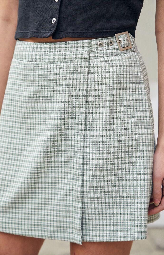 Brandy Melville Emerson skirt green and white checkered