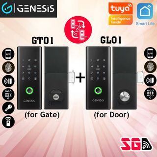 ⭐️VALUE BUNDLE⭐️ GENESIS GT01 Gate + GL01 Door Tuya Bluetooth Smart Digital Door Lock with Synchronize Unlocking For HDB
