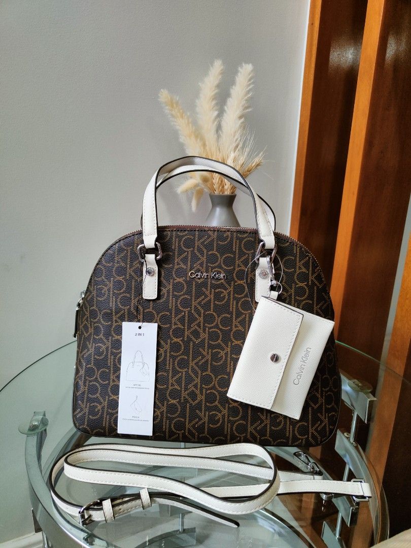 CALVIN KLEIN SINGATURE DOME SATCHEL Women s Fashion Bags
