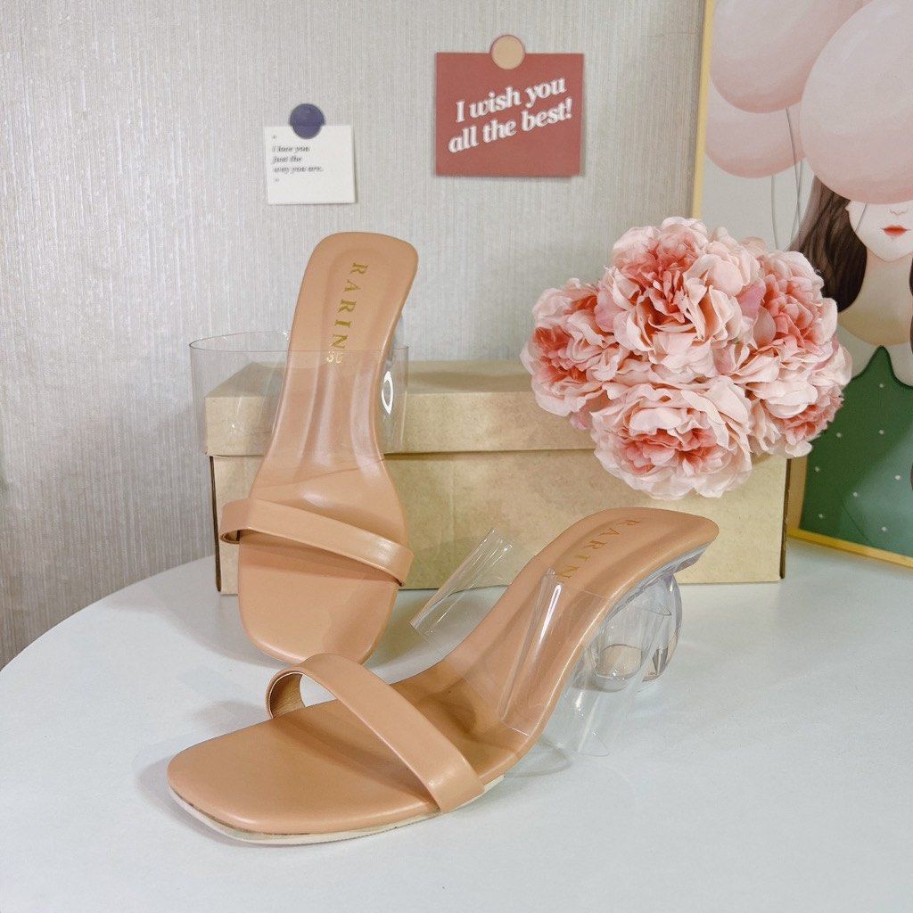 Caramel Glass Heels Brand New