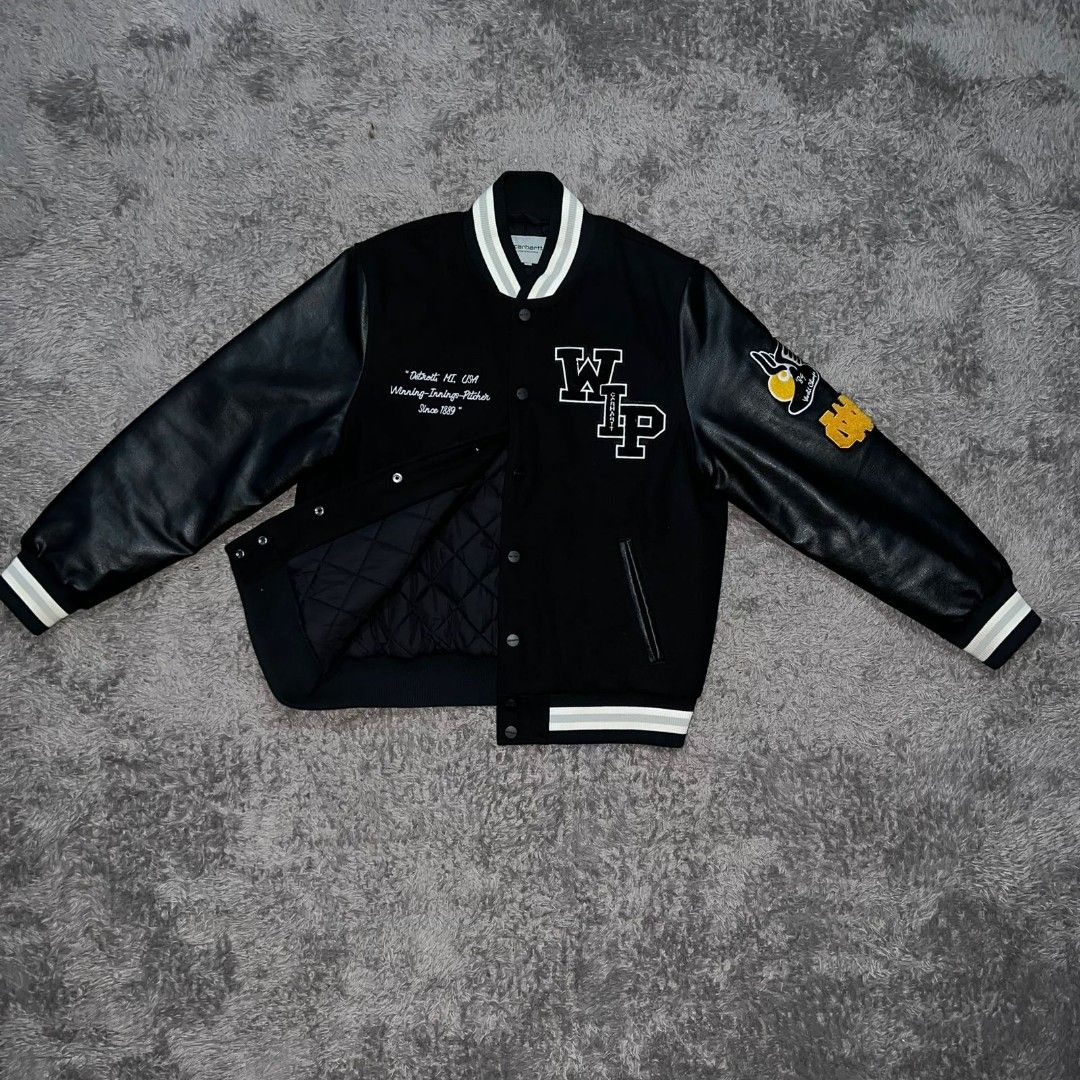carhartt wip STADIUM JACKET スタジャン　M ブラック carhartt wip STADIUM JACKET スタジャン