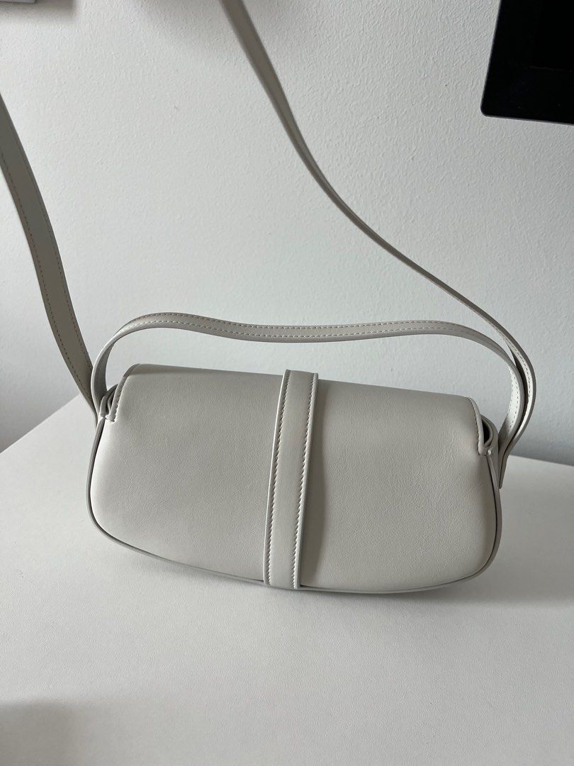 Celine Tabou Clutch with Strap Smooth Calfskin White 220202315