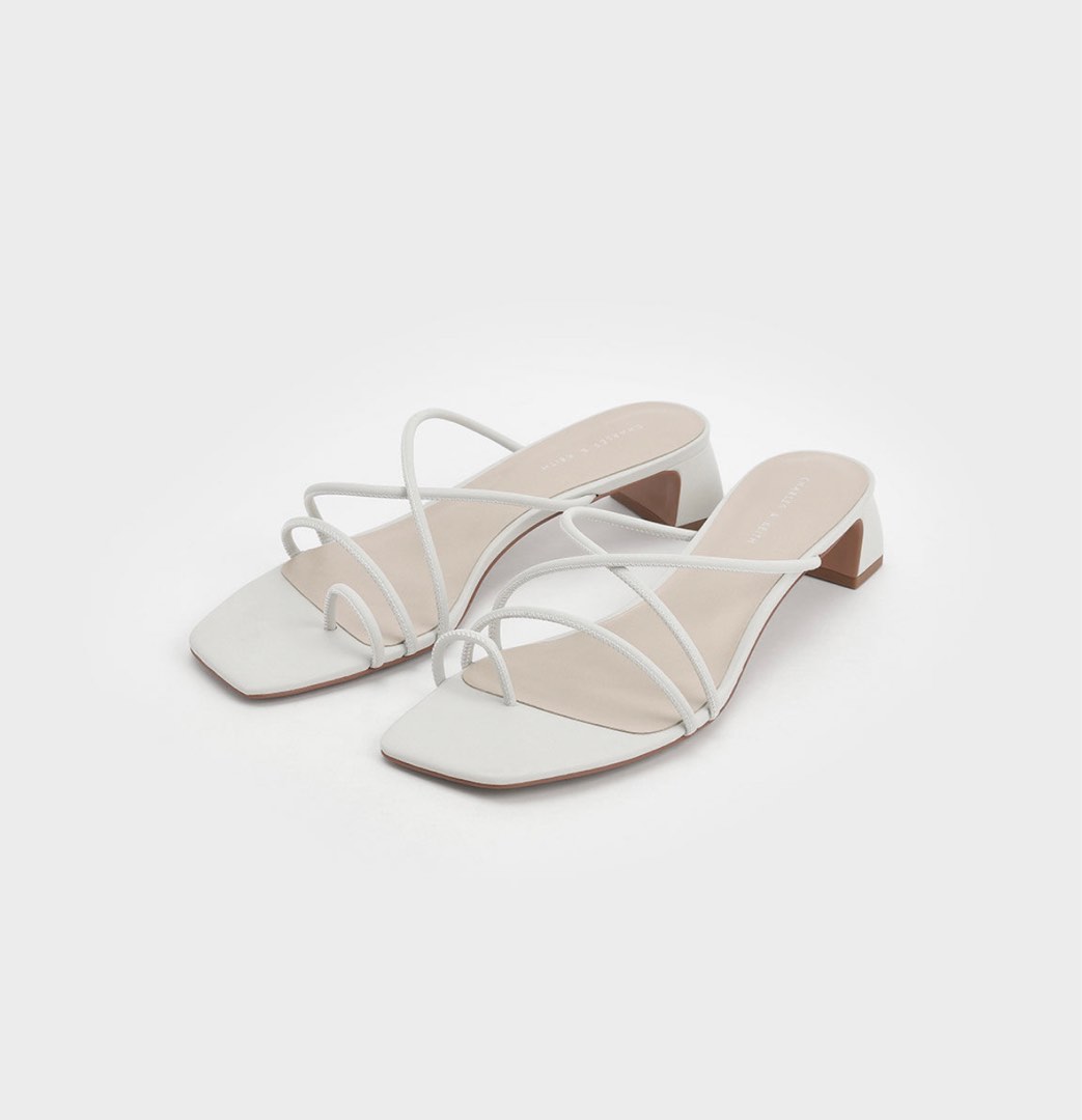 White stacked heel sandal best sale