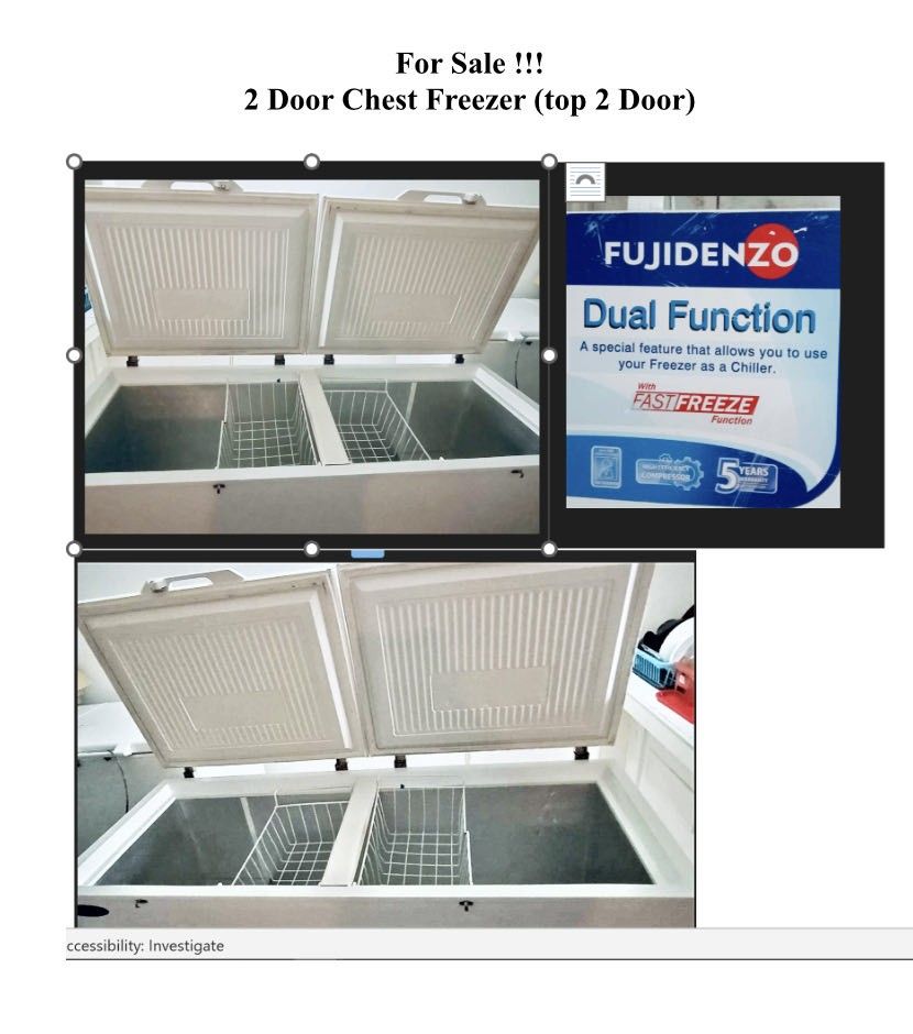 Chest type freezer 2 door on Carousell