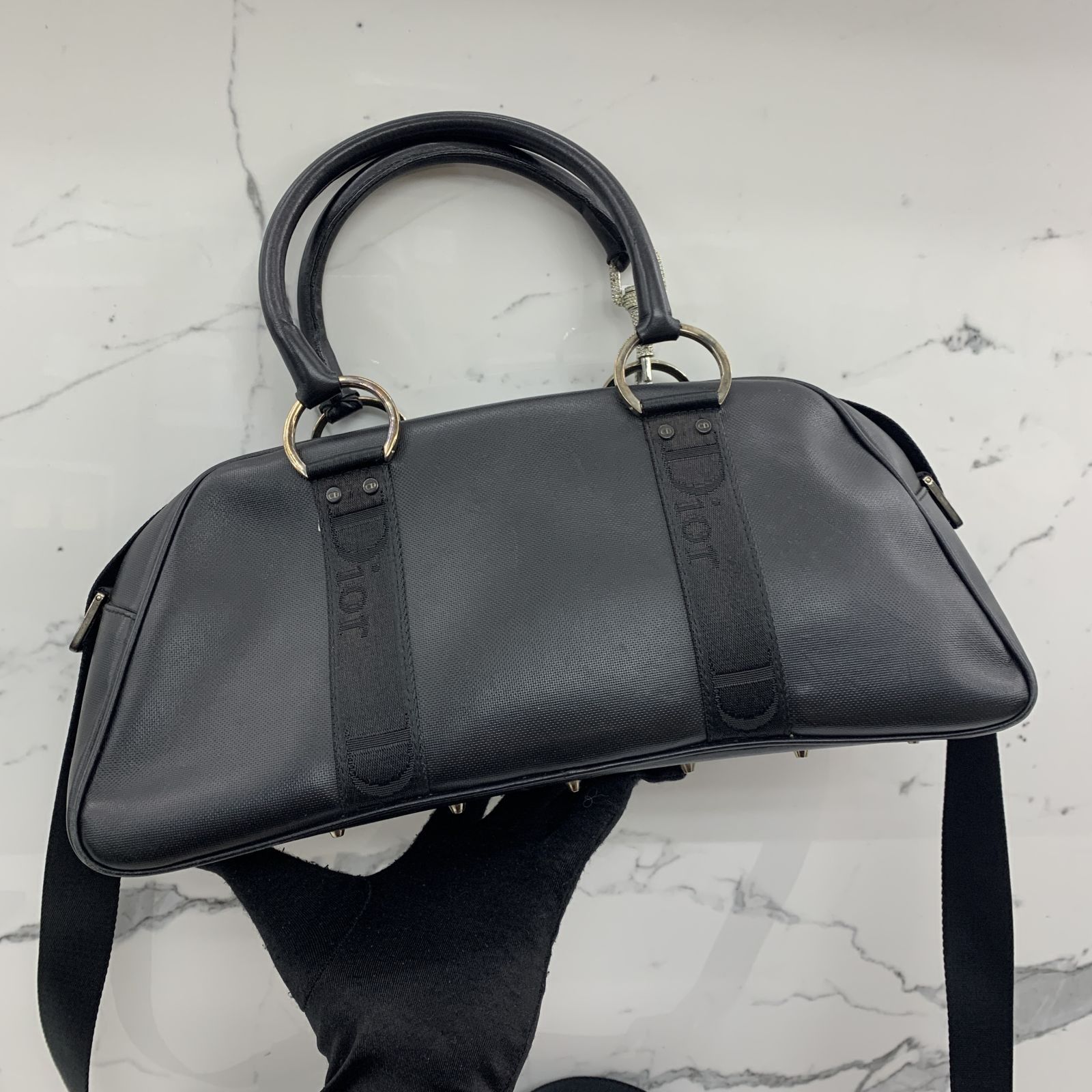 Christian dior black new arrivals leather handbag