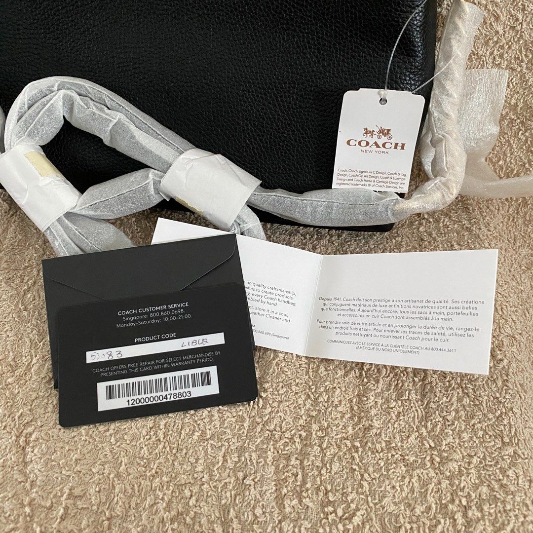 Coach bag sales authenticity card