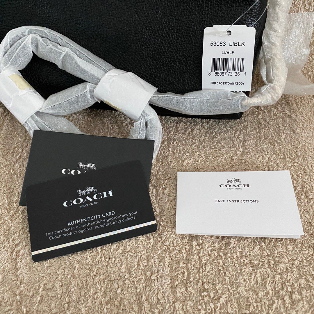 Coach Crosstown Cross Body Black Pebbled Leather Bag with