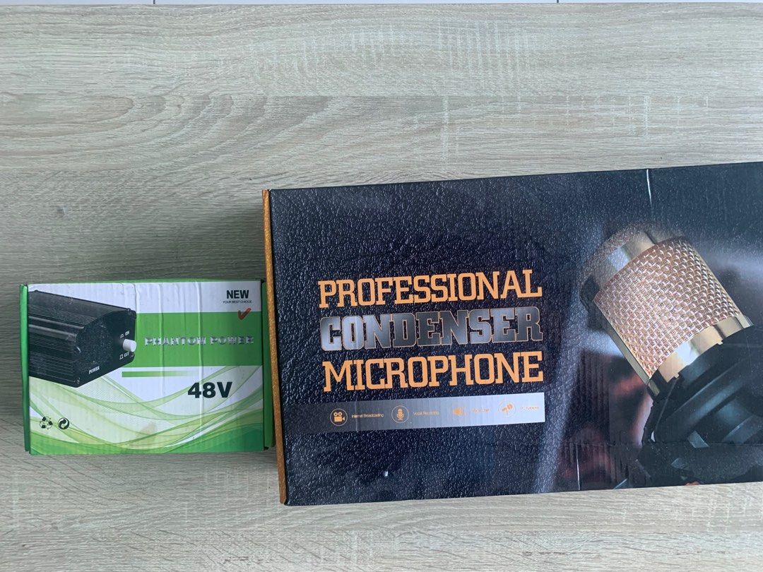 Condenser microphone + phantom power, Audio, Microphones on Carousell