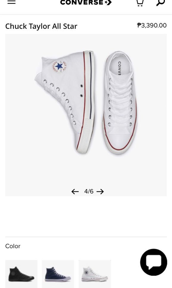 Converse hi-cut chuck taylor (Category: Sneakers) located in Baguio. Submitted by sandycheeksss (Listing ID 1252563943, Image 2). Description: Brand new Rfs: wrong size Size 26cm White converse.