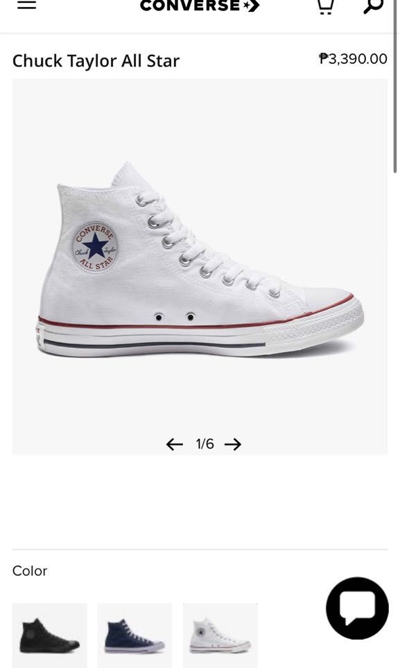 Converse hi-cut chuck taylor (Category: Sneakers) located in Baguio. Submitted by sandycheeksss (Listing ID 1252563943, Image 3). Description: Brand new Rfs: wrong size Size 26cm White converse.