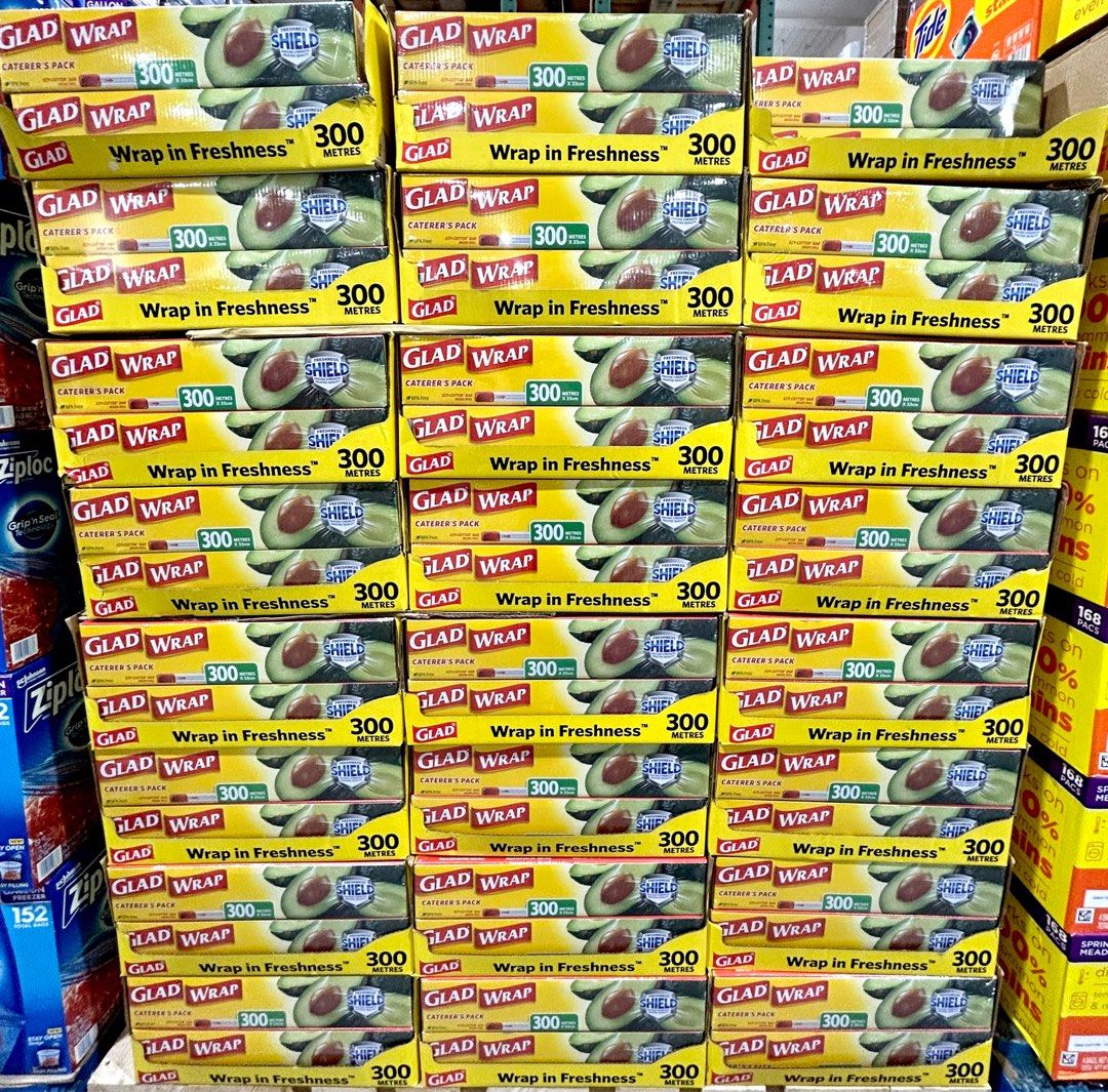Costco好市多 GLAD PE 保鮮膜 300公尺 X33公分 X2入 Glad press’n seal wrap, 家具及居家用品