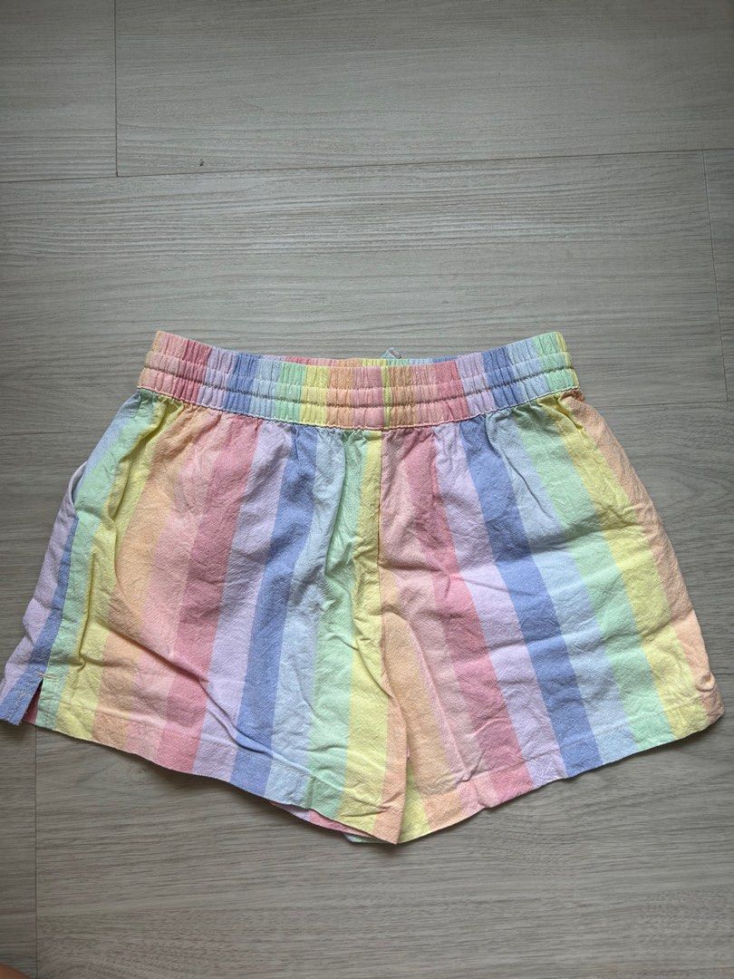 Cotton On KIDS Pastel Rainbow Striped Shorts Girls Age 8 Babies