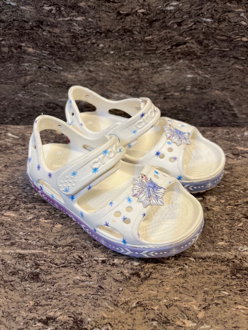 Crocs Frozen Two Straps in White, Babies & Kids, Babies & Kids Fashion