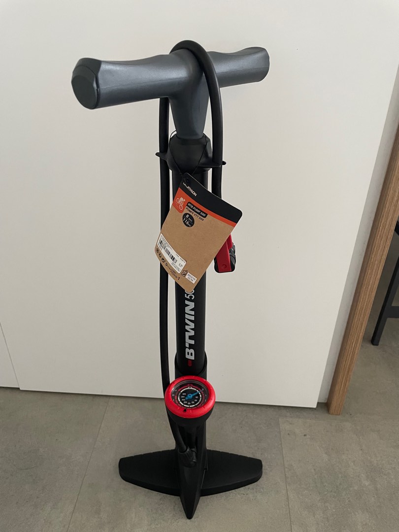 Decathlon Bicycle Floor Pump Btwin 500 Black Sports Equipment