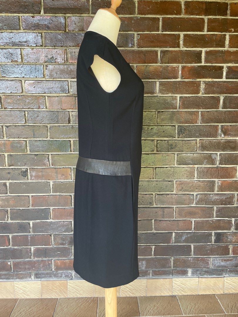 Black dress with side pockets hot sale