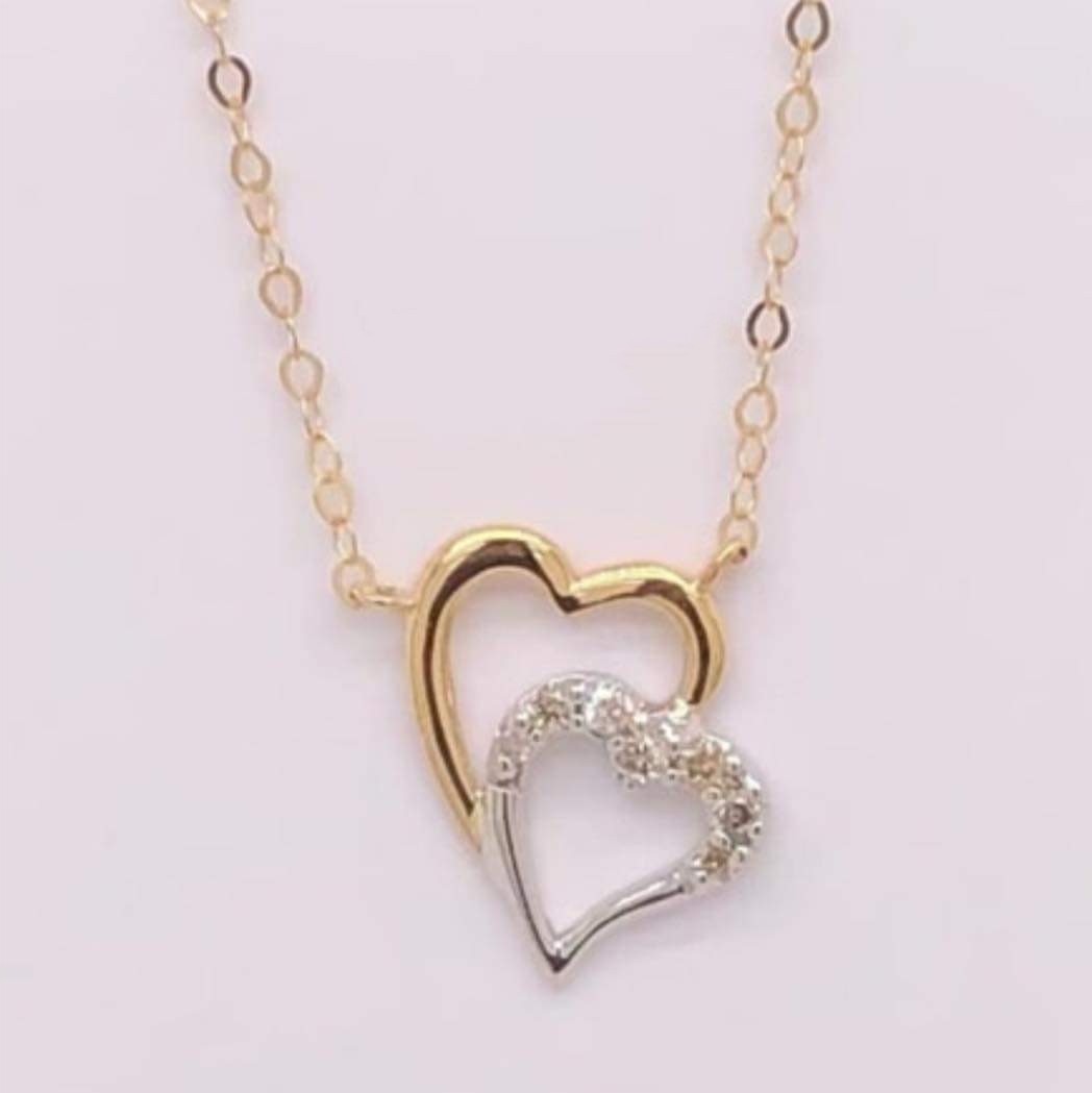 Double Heart Diamond Necklace On Carousell 1155