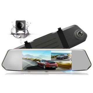 Dual Dash Cam FHD DVR 7" Automatic Reverse View, Night Vision, Touch Screen