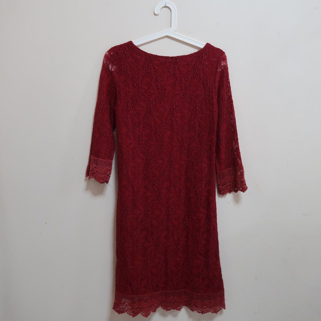 Red lace clearance long sleeve