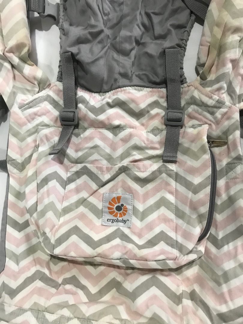 Ergobaby Carrier in Chevron Pink Grey Babies Kids Going Out Carriers Slings on Carousell