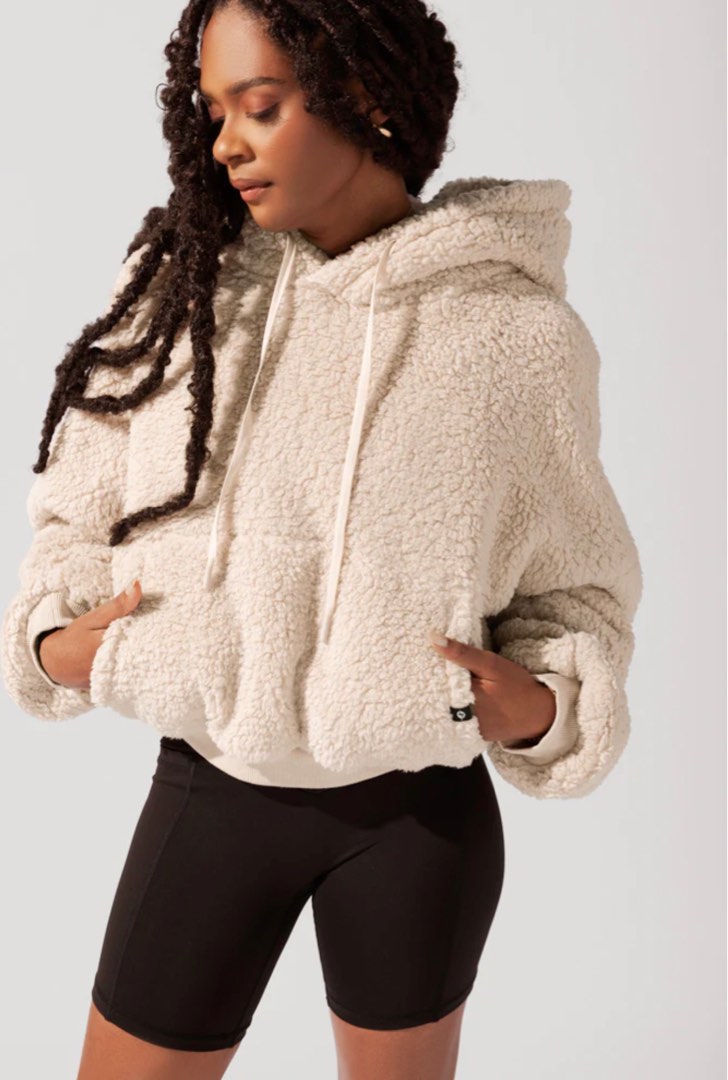 POPFLEX Faux Sherpa Pullover Cloud Hoodie Women s Fashion Coats Jackets and Outerwear on Carousell