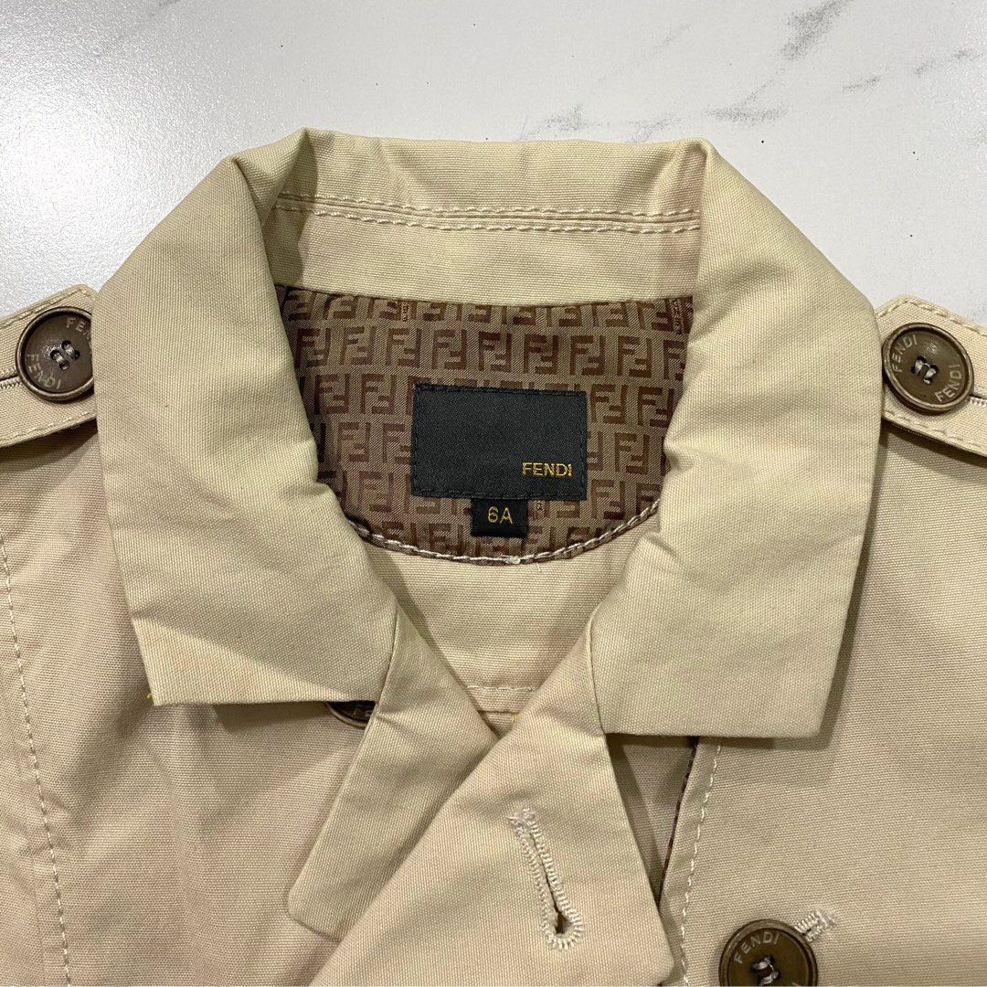 Fendi Girls Camel Trench Coat