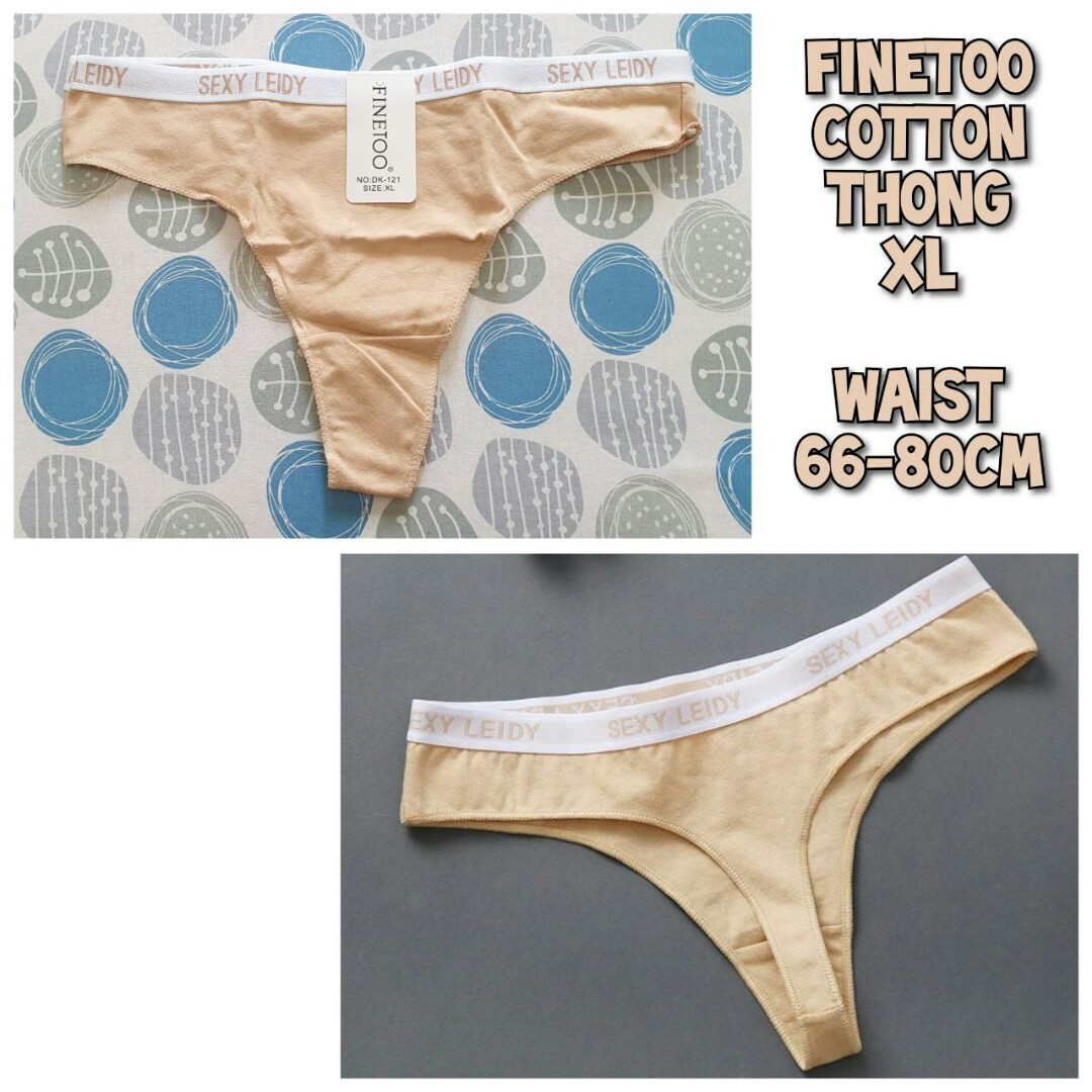 FINETOO Cotton Thongs for Women Breathable  