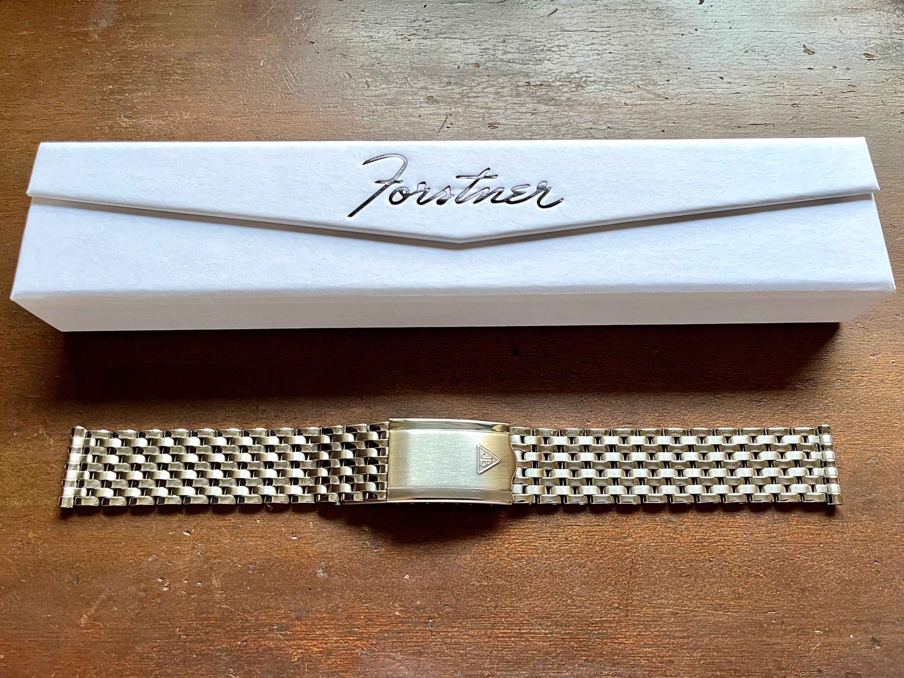 Forstner 9-Row Beads of Rice Stainless Steel Watch Bracelet 18mm