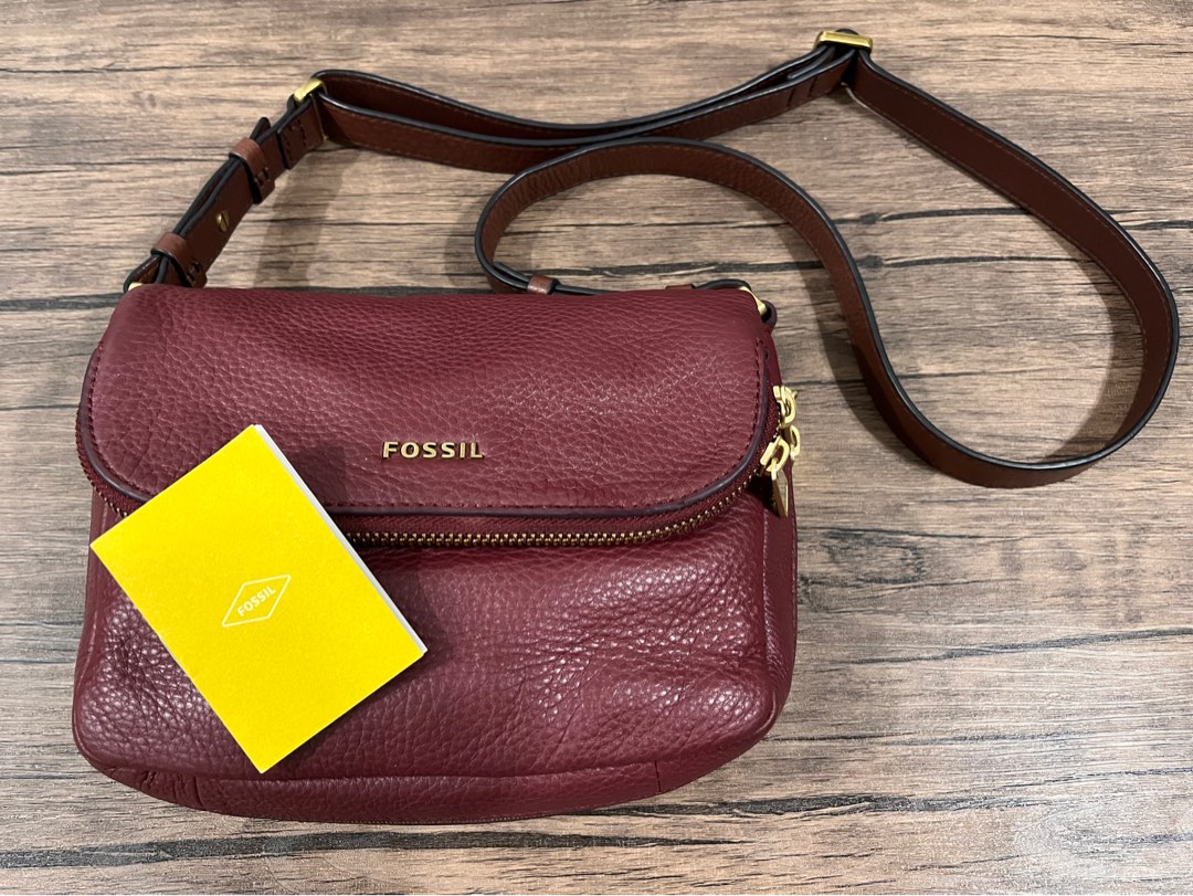 Fossil preston shop crossbody maroon