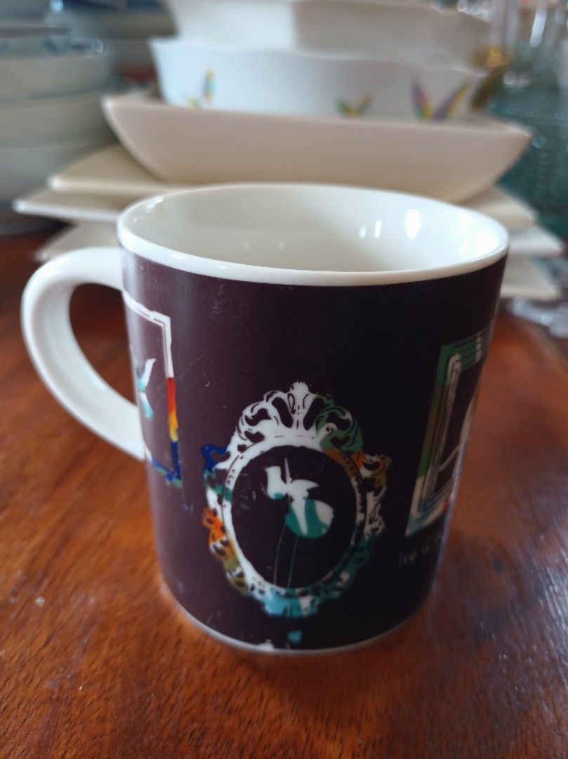 Francfranc Mug (Category: Coffee & Tea Tableware) located in Polangui. Submitted by cornerbags_shoes (Listing ID 1252392151, Image 1). Description: This is from the UK surplus. No box included. "We'll be posted on the walls" Branded by Francfranc.