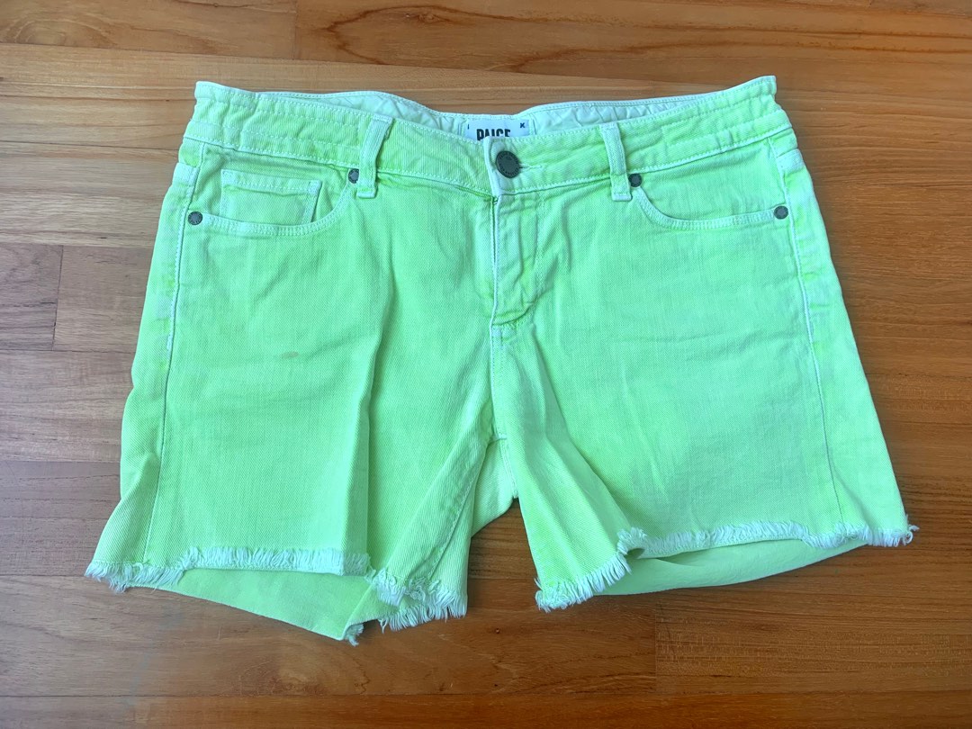 *FREE* Paige Lime Green Denim Shorts, Women's Fashion, Bottoms, Shorts