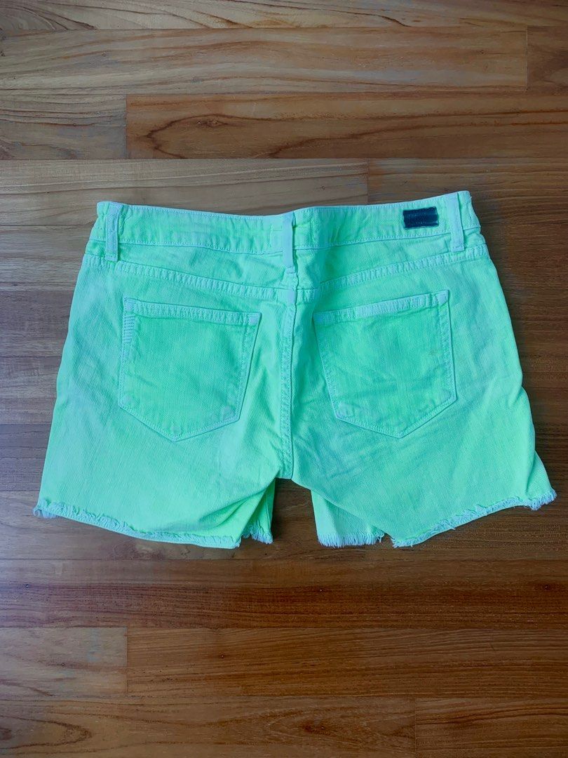 Lime green sale denim shorts