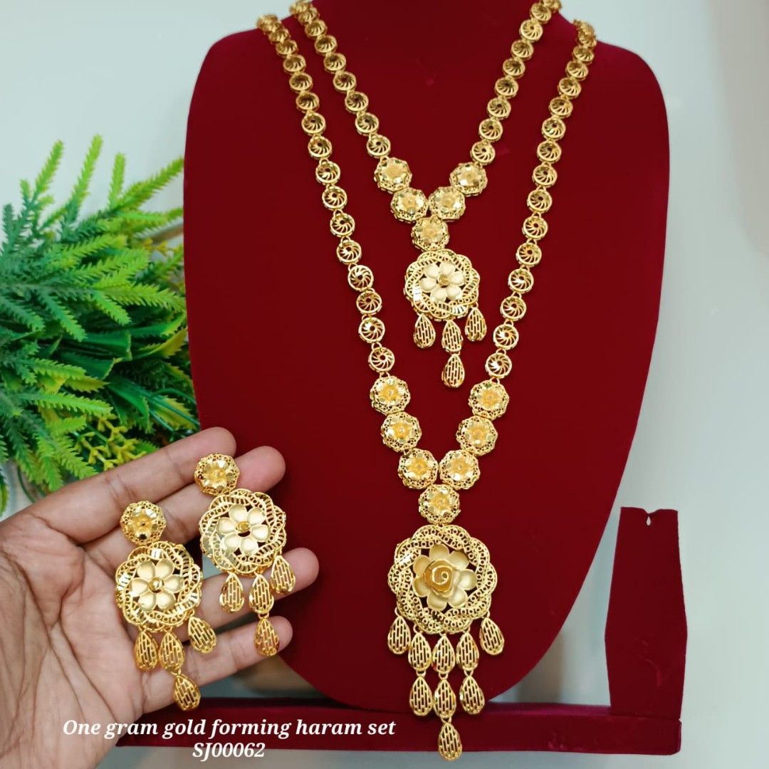 Gold necklace and cheap haram sets with price