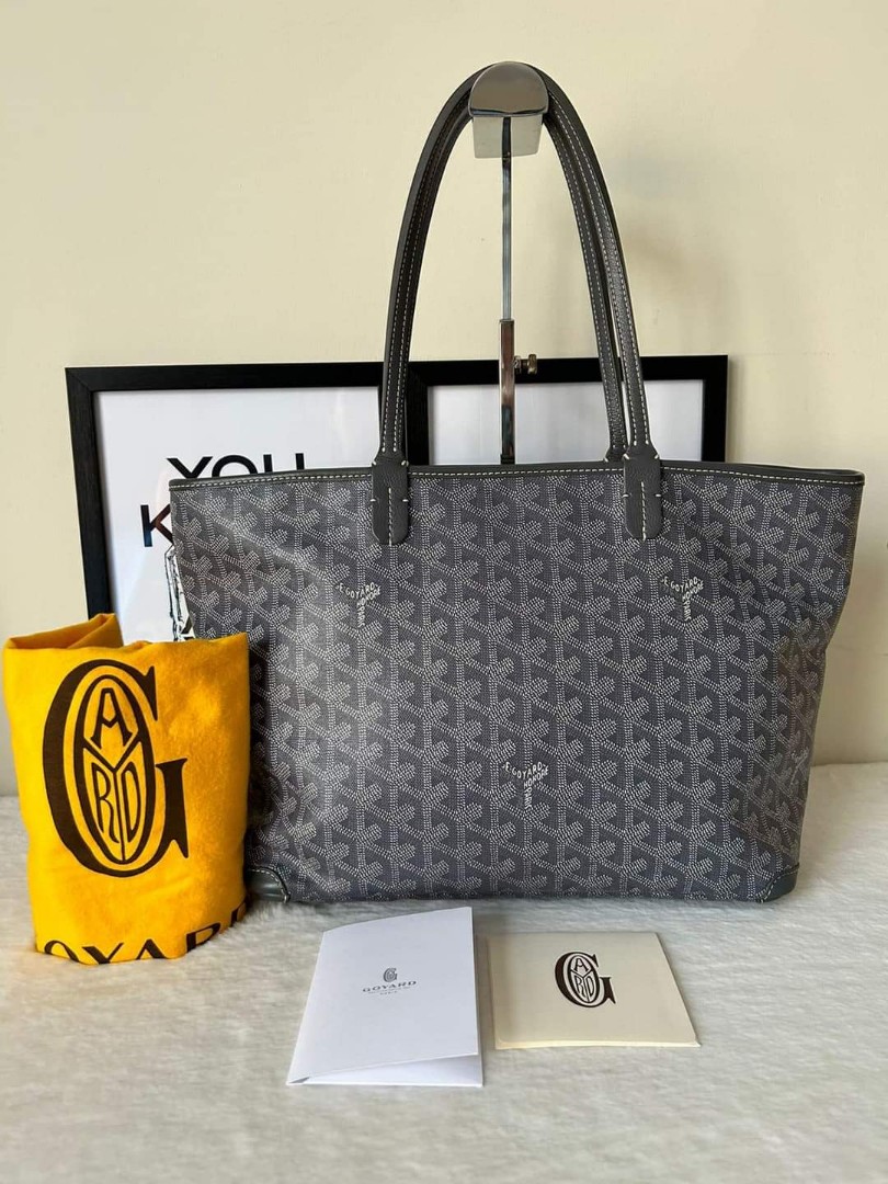 Goyard Artois Green PM Tote Bag. With initials HRA, Luxury, Bags & Wallets  on Carousell
